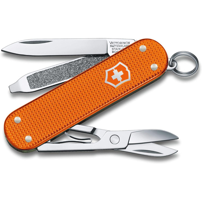 Мультитул Victorinox Classic Alox Limited Edition 2021, 5 функцій, швейцарський, з ножицями, помаранчевий, у подарунковій коробці