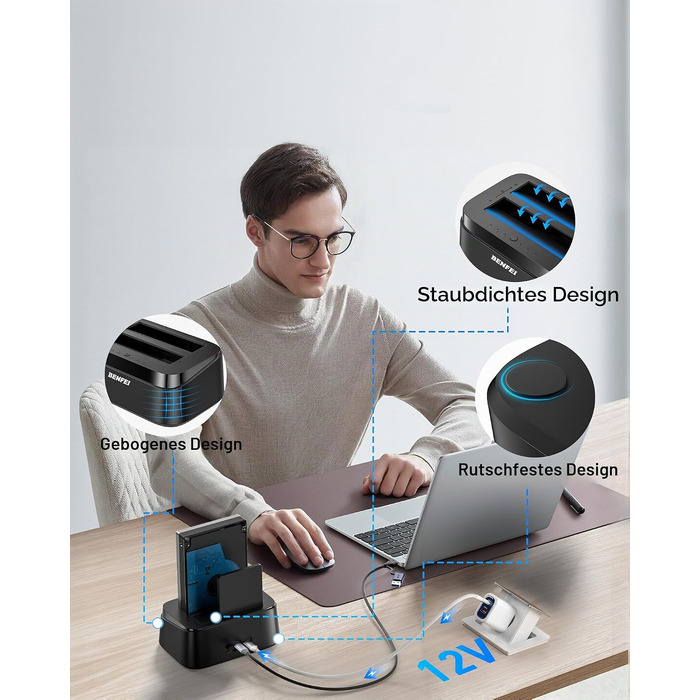 Док-станція BENFEI USB-C для HDD/SSD 2.5