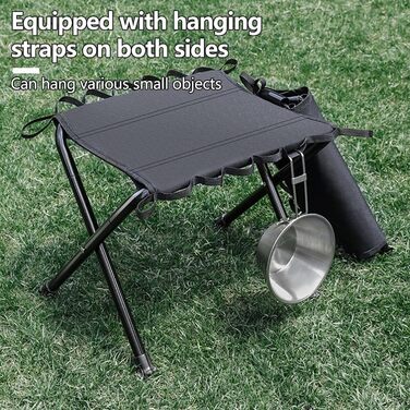 Складаний туристичний стільчик-табурет для кемпінгу (чорний)