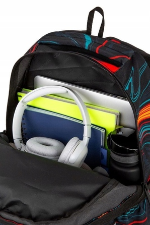 Багатовідсіковий шкільний рюкзак CoolPack, чорний/багатоколірний, 23 л