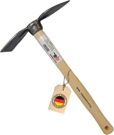 Hand hoe, sturdy forged hoe for the garden, wide and heart-shaped blade, 40cm short ergonomic handle from SHW-FIRE
