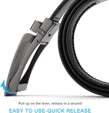 Чоловічий шкіряний ремінь SENDEFN з автоматичною пряжкою, ширина 35 мм, регульований розмір 115 см (32-38 дюймів), чорний з фактурною обробкою