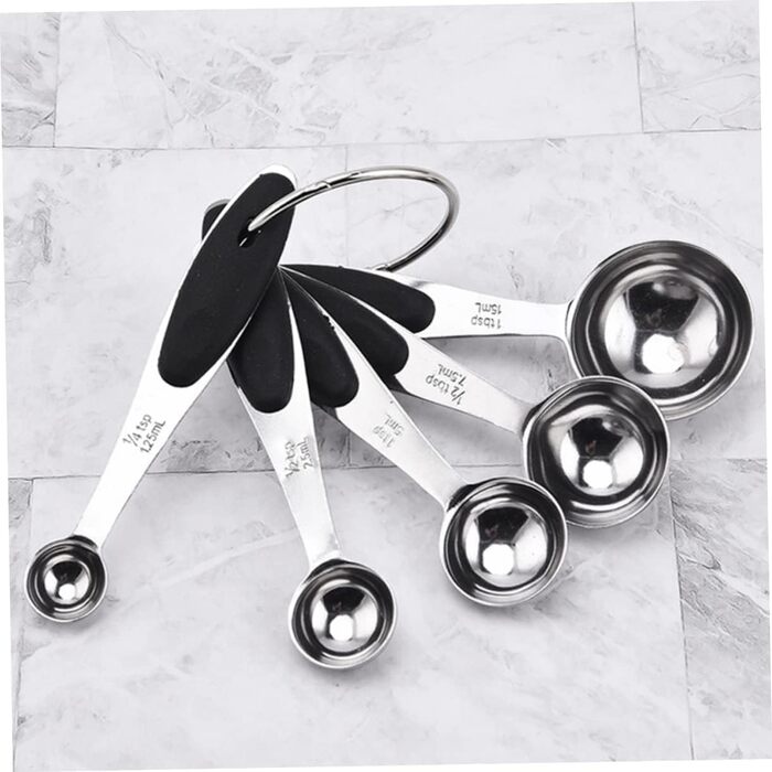 FBHappiness 1 Set Measuring Cup Tool, Stainless Steel Kitchen Cooking Spoon, Seasoning Spoon, Stainless Steel Flour, Practical Ingredient Spoon, Measures, Weight, Metal Dry Scoop