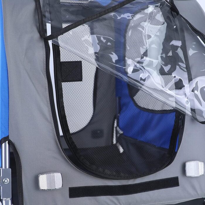 Причіп для велосипеда для собак, складний, до 40 кг, сірий/блакитний