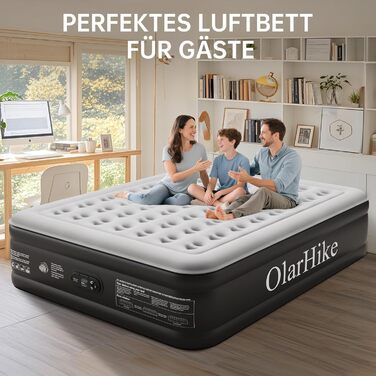 Надувний матрац OlarHike для кемпінгу та дому, 200 x 90 x 46 см, самонадувний, з інтегрованою помпою