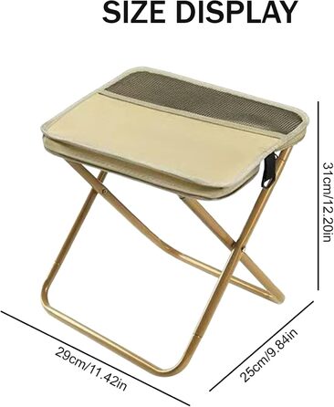 Складний туристичний стільчик-рюкзак: легкий, компактний, міцний (до 120 кг). Ідеально для риболовлі, пікніків та відпочинку на природі. Хаки, 31 см