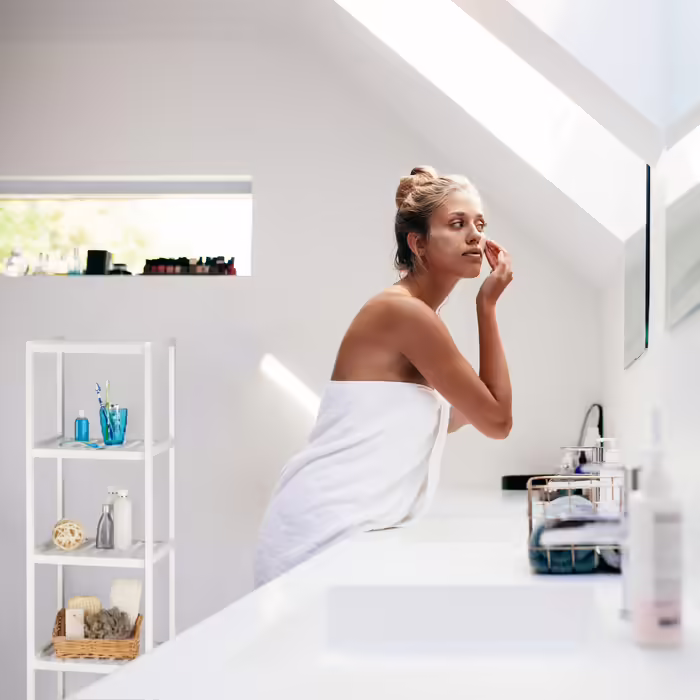 Relaxdays Bamboo Bathroom Shelf, White