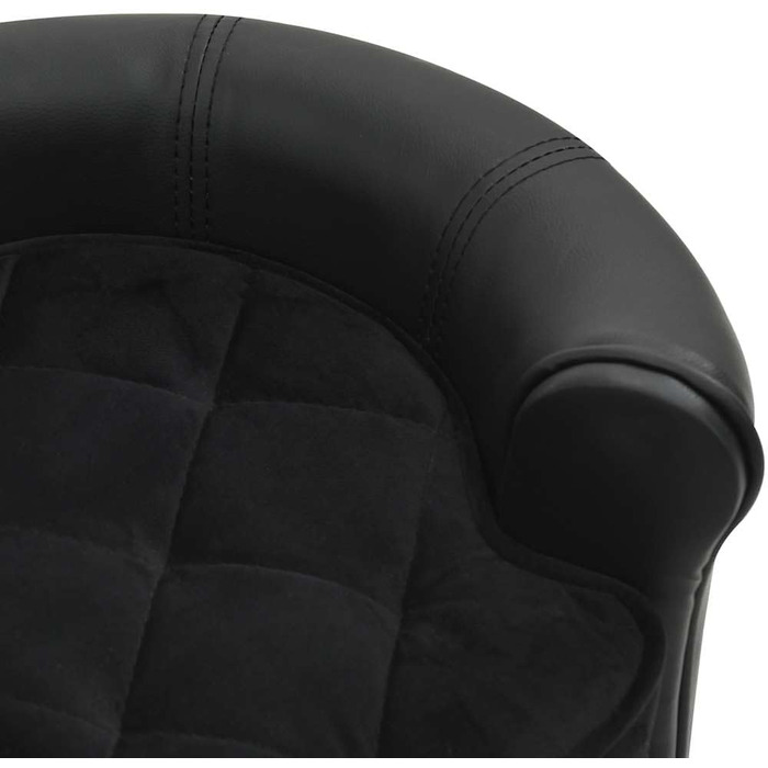 Диван для собак VidaXL, чорний, 48x48x32 см, плюш, штучна шкіра