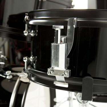 Fame 5-Piece Drum Set Black - Комплект барабанів з аксесуарами, включаючи бас-барабан, томи, малий барабан, стійки та табурет
