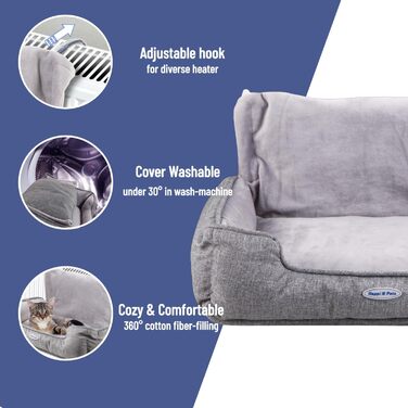 Килимок для котів на батарею Happi N Pets, сірий, 55 x 34 x 27 см