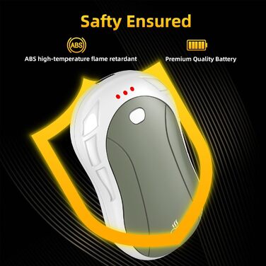 Електричні грілки для рук 2 шт. FANDLISS, портативні, акумуляторні, 6000mAh, до 12 годин роботи, USB, для кемпінгу, полювання, гольфу, білий/зелений