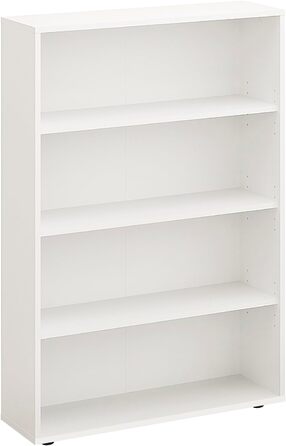 Білий книжковий стелаж KOMTO Regal 80 см, 3 рівні, регульовані полиці, універсальна книжкова шафа для зберігання, 80x90x24 см