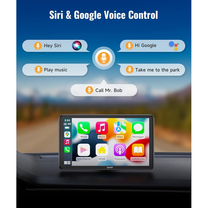 Бездротовий автомобільний мультимедійний центр Spedal NaviCam 796W з Apple CarPlay, Android Auto, зовнішньою камерою, Bluetooth, Wi-Fi, AirPlay, AUX та FM-трансмітером