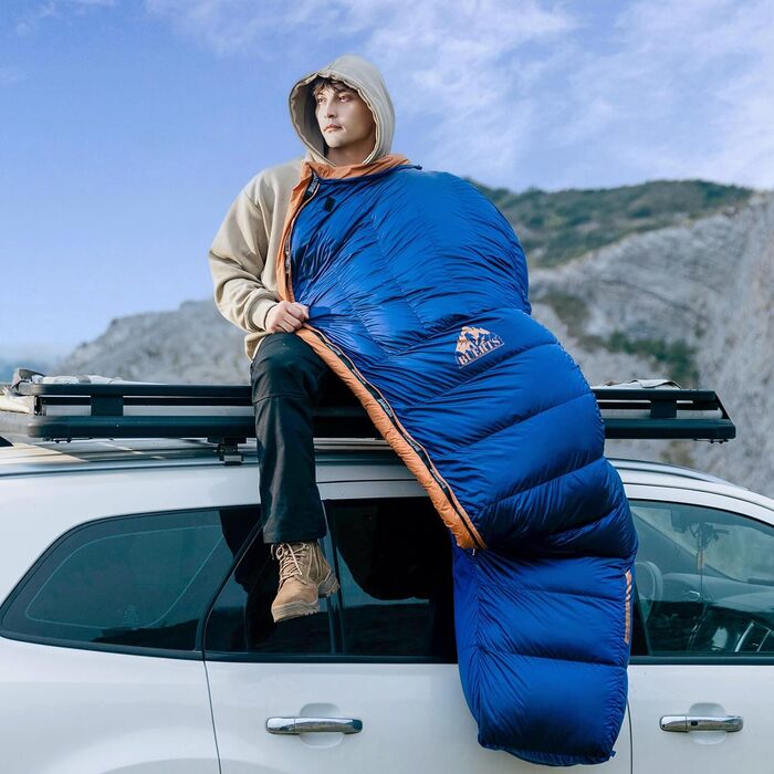 Спальний мішок зимовий, для температур від 0 до -24°C. Ultraleichter, чорний, для дорослих та підлітків, кемпінг, туризм, похідний.