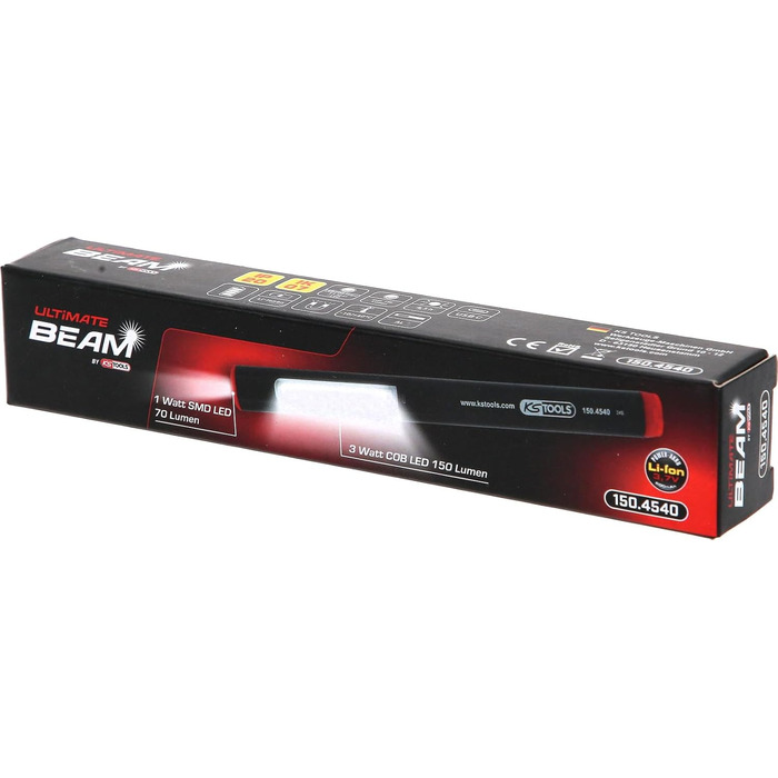 KS Tools 150.4540 UltimateBEAM Aluminum LED Penlight Li-Ion, 150 Lumens