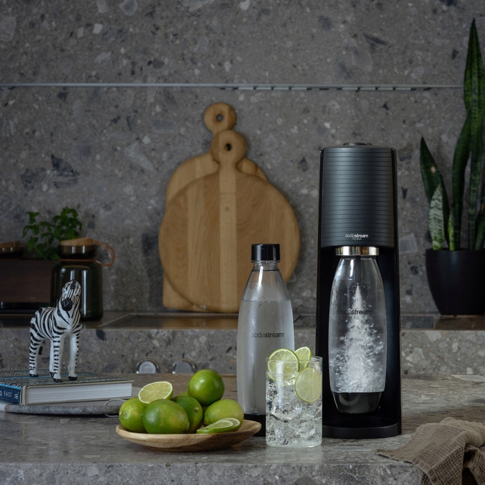 Сифон для газування води SodaStream Terra, чорний + 2 пляшки Fuse по 1л + балон з газом