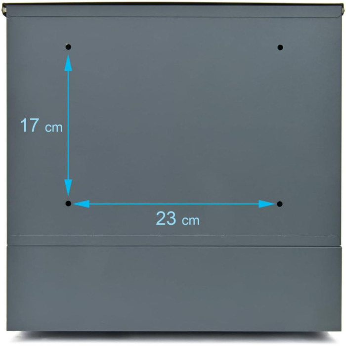 Поштовий ящик Verda з газетницею, нержавіюча сталь, антрацит, 37x37x11 см - дизайнерський вуличний ящик з вікном, ключами та табличкою для імен