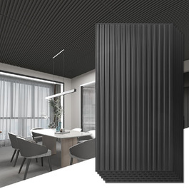 3D Панелі для стін Art3d: 12 шт., 50x50 см, PVC, 3 м² (чорний)