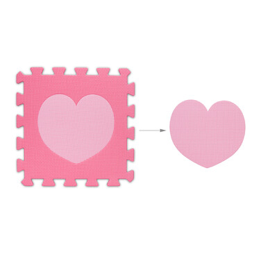 Relaxdays 18-piece Puzzle Mat Heart