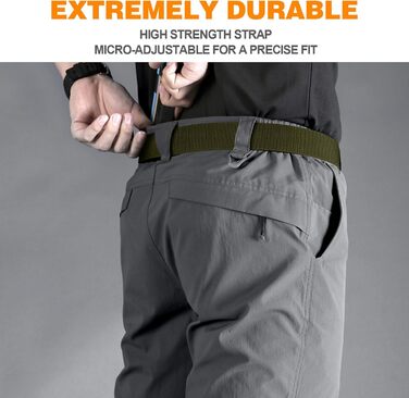 Тактичний пояс чоловічий BESTKEE, 3.8 см, нейлон, металева блискавка, розмір M (91-105 см)