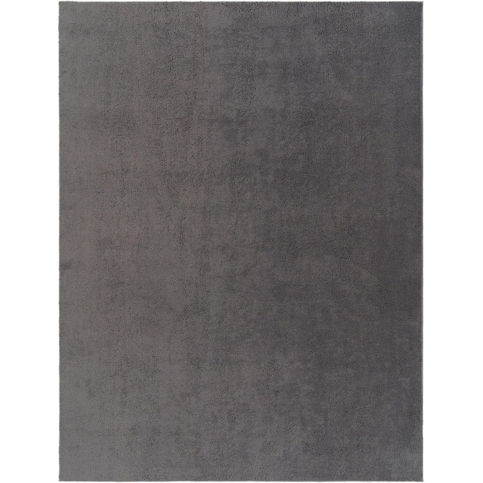 Килимок для вітальні TT Home Kurzflor: антиковзаюча підкладка, однотонний, сучасний, машинне прання, колір антрацит, розмір 140x200 см