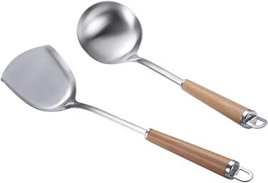 Набір кухонного інвентарю з нержавіючої сталі 4 шт. (304), з дерев'яною ручкою, сумісний з посудомийною машиною