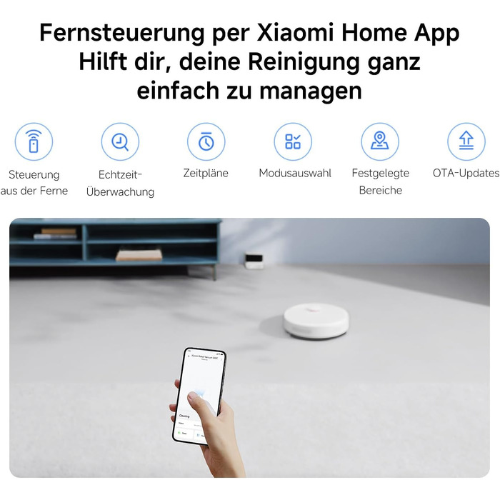 Робот-пилосос Xiaomi S40C з функцією вологого прибирання, потужність всмоктування 5000Па, керування через додаток та голосом