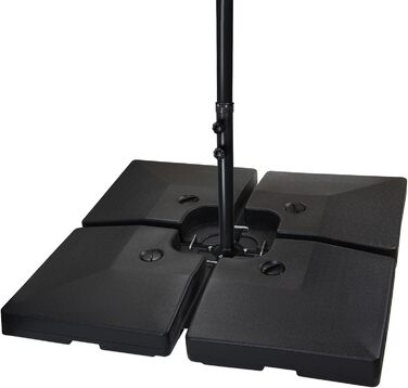 BB Sport Parasol Stand 90 Liter / 150 kg Umbrella Weights 4-Piece for Market Umbrella Base Black - Fillable with Water or Sand 7 Year Material Warranty*