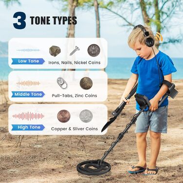 Металодетектор високоточний, регульована довжина 113-141 см, 5 режимів, акумуляторний професійний з LCD-екраном, водонепроникна котушка IP68, для дорослих та дітей, блакитний