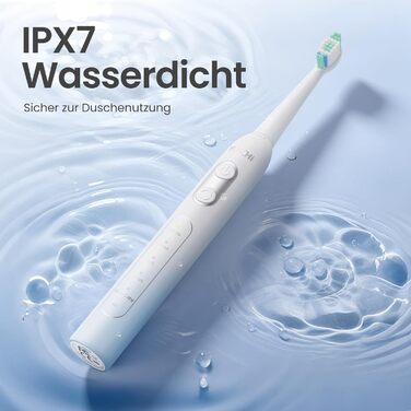 Електрична зубна щітка YUNCHI C2 з 40000 VPM, звукова щітка для дорослих, USB-C зарядка, 55 днів роботи від акумулятора, 5 режимів чищення, таймер 2 хвилини, 8 насадок, дорожній футляр, чорний (C2 небесно-блакитний та білий)