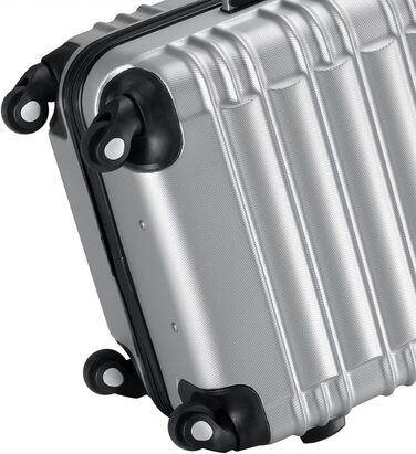 Набір валіз ABS S-M-L-XL з телескопічною ручкою та кодовим замком, срібний