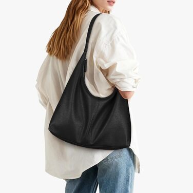 Сумка жіноча GSenhui Hobo з м'якої шкіри, чорна вінтажна сумка-тоут на плече, повсякденна