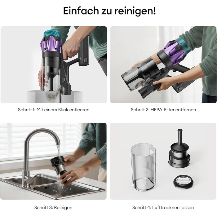 Бездротовий акумуляторний пилосос Ultenic 55000Pa/600W, 80хв, 1.6л, з Multi-Циклон фільтрацією, сенсорним екраном, антизаплутана щітка, док-станція, для шерсті тварин/килимів/твердих підлог, червоний