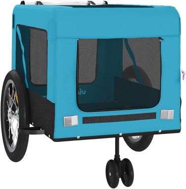 Причіп для велосипеда для собак vidaXL, 123 x 63 x 66 см, блакитний