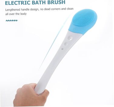 Minkissy 1-Piece Bath Brush Body Cleaning Brush Rotating Exfoliating Brush Facial Washing Brush Massage Brush Electric Shower Brush Massage Brush for the Back Bath Accessories Abs Blue (43X9X3CM)