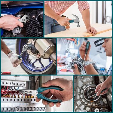 Набір інструментів Sundpey 255 шт. з акумуляторною дриль-шуруповертом 21V - Ящик для інструментів з шуруповертом, акумулятором 2 * 2000mAh, ящик з шухлядою для ремонту дому та автомобіля (Чорний)