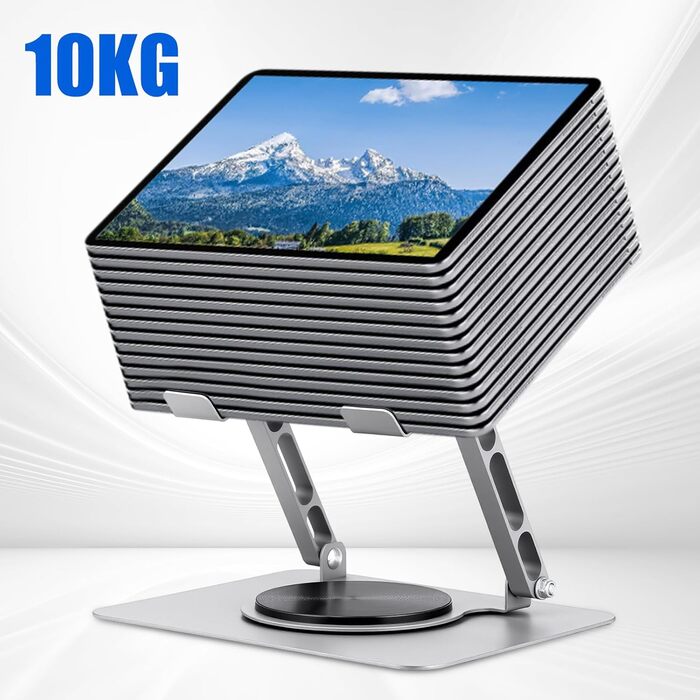 Підставка для ноутбука регульована по висоті, 360° обертання, складна, стабільна, з вентиляцією, ергономічна, сумісна з ноутбуками 10-17 дюймів