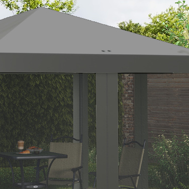 Outsunny Folding Gazebo, Folding Tent 3x3m with Side Walls incl. Carrying Bag Metal and Oxford light grey and black for Garden and Events