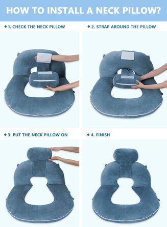 INSEN Подушка для читання, спинка для сидіння в ліжку, для читання, відпочинку, для медсестер та дітей, подушка для преса в ліжку, блакитна