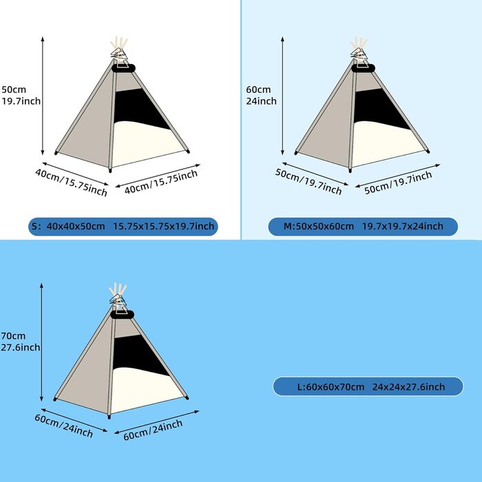 Намет для тварин Tipi з двостороннім подушкою. Будиночок для собак/кішок, кроликів, хом'яків. Знімний та миючий. 50x50x60 см, сірий.