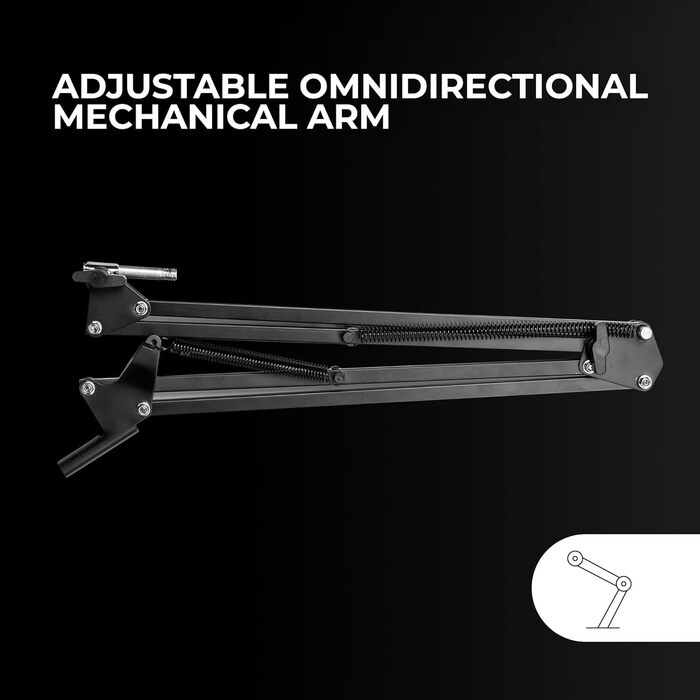 Мікрофон Mars Gaming MMIC-XT: Професійний студійний мікрофон з кульковим кріпленням, поп-фільтром та металевою сіткою (Чорний)