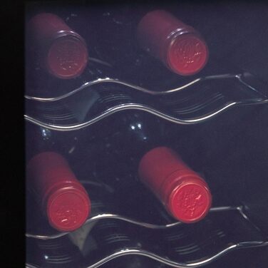 Cecotec Bolero GrandSommelier 830 CoolWood Wine Rack, Thermoelectric, Quiet and High Performance, Adjustable Temperature: 8-18ºC, Touch Control Panel, Displays, Eco-friendly. (12 Bottles, Black)