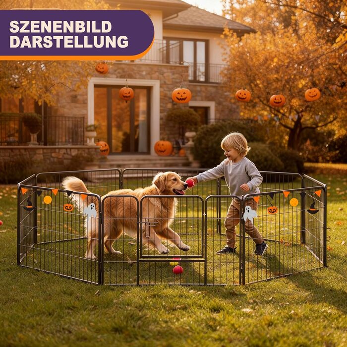 Клітка для цуценят, 60 см, для дому та вулиці, 8 панелей, 80x60 см