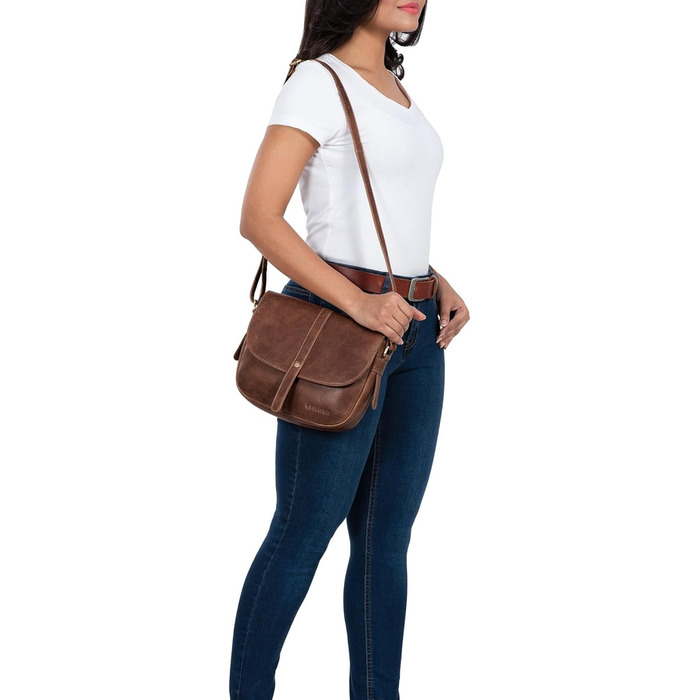 Стильна сумка-месенджер STILORD Kira з натуральної шкіри вінтаж, коричнева (Cognac/Maraska) - ідеальна для вечірок та повсякденного використання