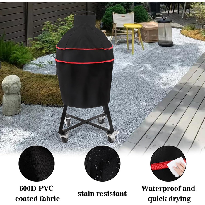Чохол для гриля 55,9 см, водонепроникний, підходить для Kamado Joe Junior, Minimax та Small Big Green Egg, захист для BBQ на вулиці