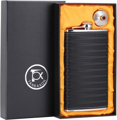 Фляга з імітацією крокодилячої шкіри, нержавіюча сталь, 510 мл, для віскі та лікеру, обгорнута PU-шкірою, TANEAXON