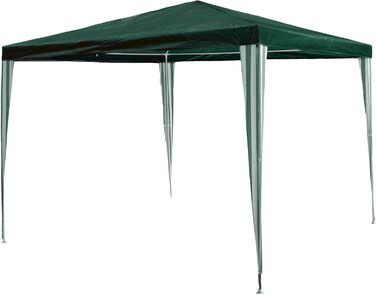 SONLEX Garden Pavilion 3 x 3 m, waterproof, including pegs, guy ropes, corner connectors, material PE tarp 110 g/m², painted metal frame, pop-up system assembly without tools, green