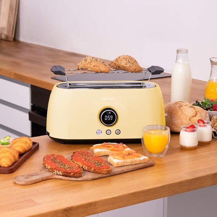 Тостер Cecotec ClassicToast 8000 Biege Double: 800 Вт, 2 широкі слоти, 3 функції