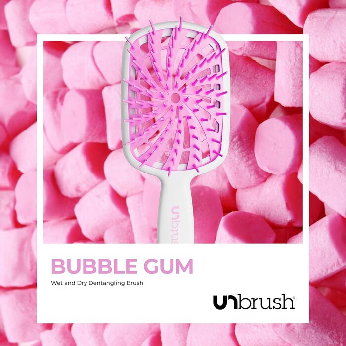 Щітка для волосся FHI Heat UNbrush Plus – для кучерявого волосся, розплутування, 84 гнучкі щетинки, Bubble Gum
