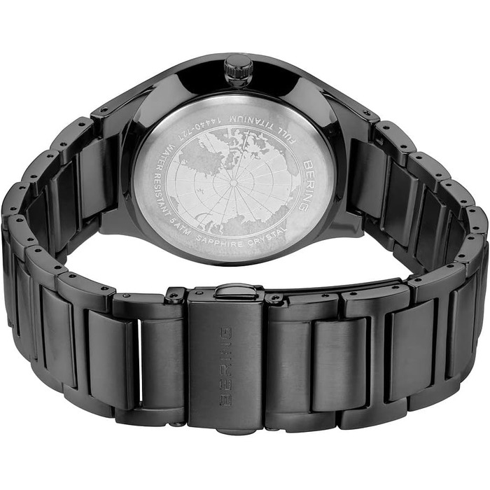 Годинник Bering чоловічий Solar | Сонячний годинник на соняхах, корпус з нержавіючої сталі 40 мм, ремінець Milanaise, сапфірове скло, 5 ATM, 14440 (14440-727)